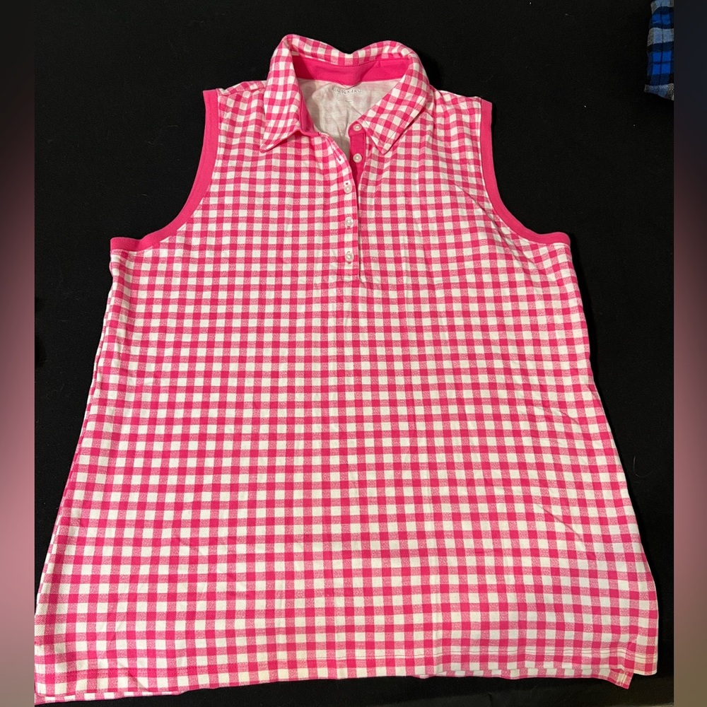 Kim rogers pink white tank top. Large
